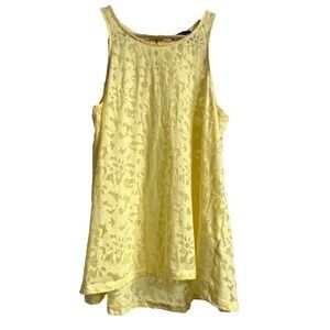 H&M Butter Yellow Long Tank Top Lightweight Summer - Medium